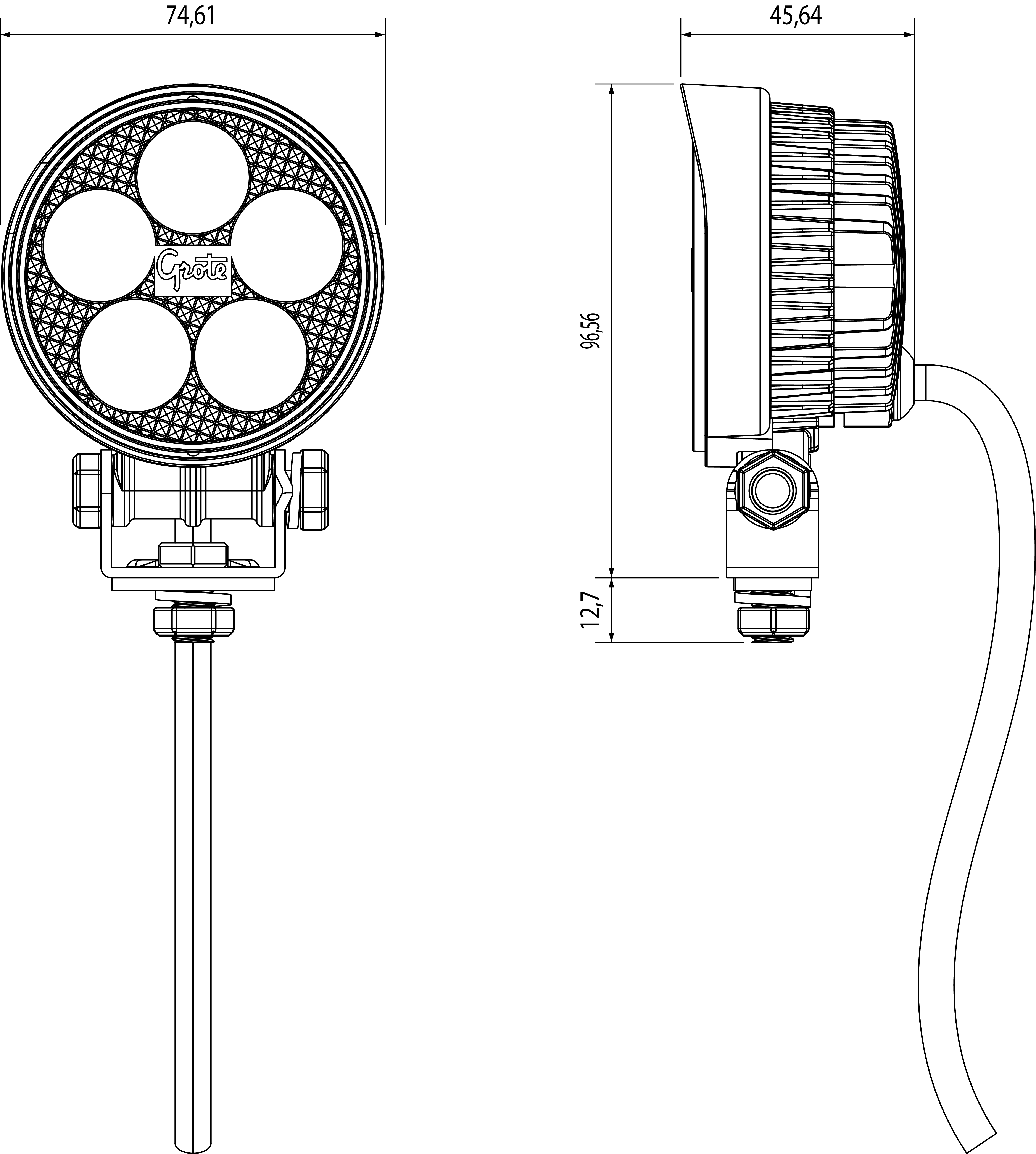 LED-Arbeitsscheinwerfer - 14 Watt Multivolt