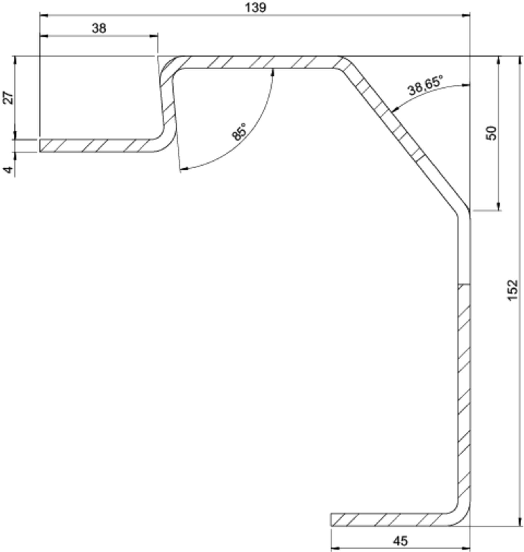 Bo.ra.pr S355MC 152/27/4/7500mm m.2Lochr