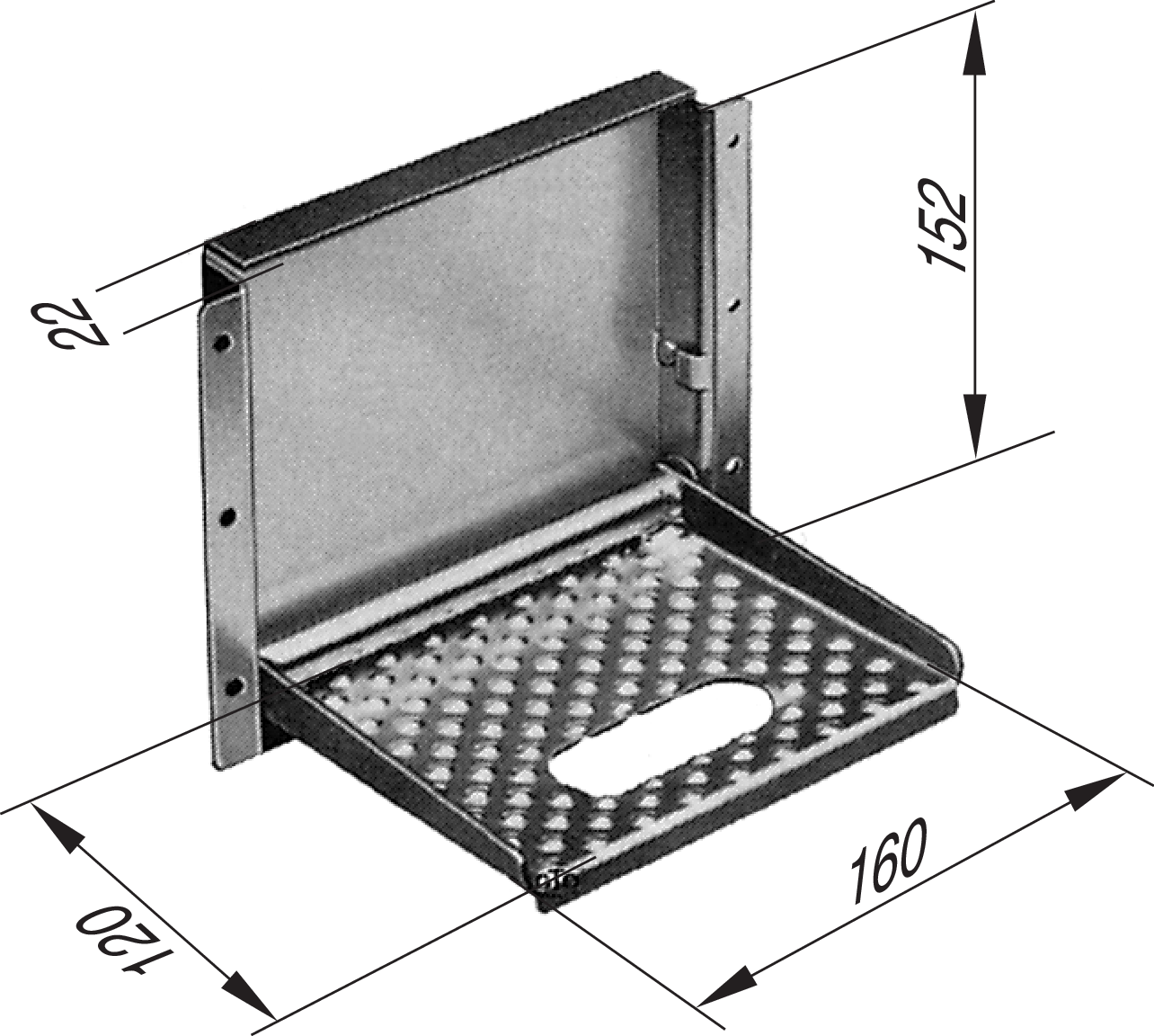 Klapptritt mit Einbaumulde