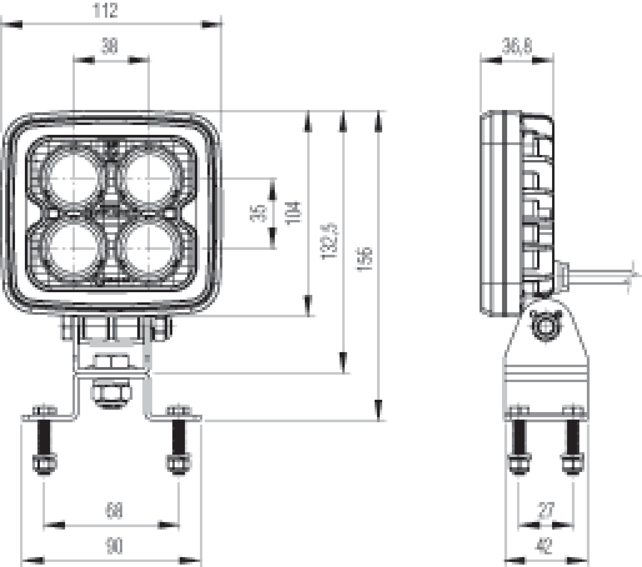 LED-Rückfahr- und Arbeitsscheinwerfer - 12 oder 20 Watt