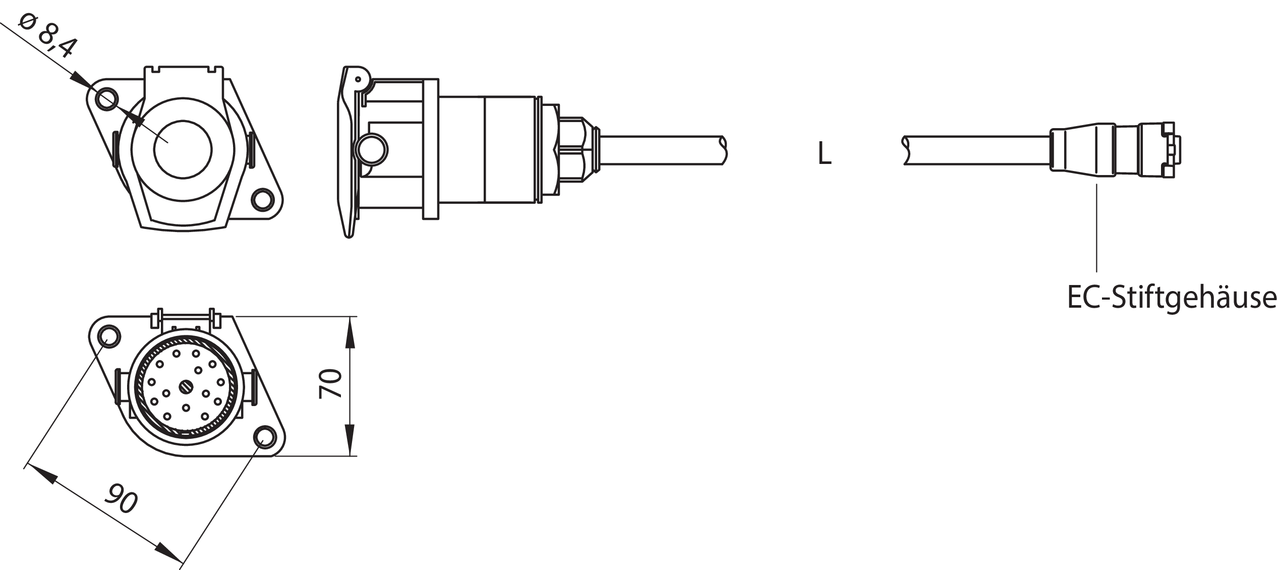 EC-Adapterleitung 1x15ADR K600 DOS