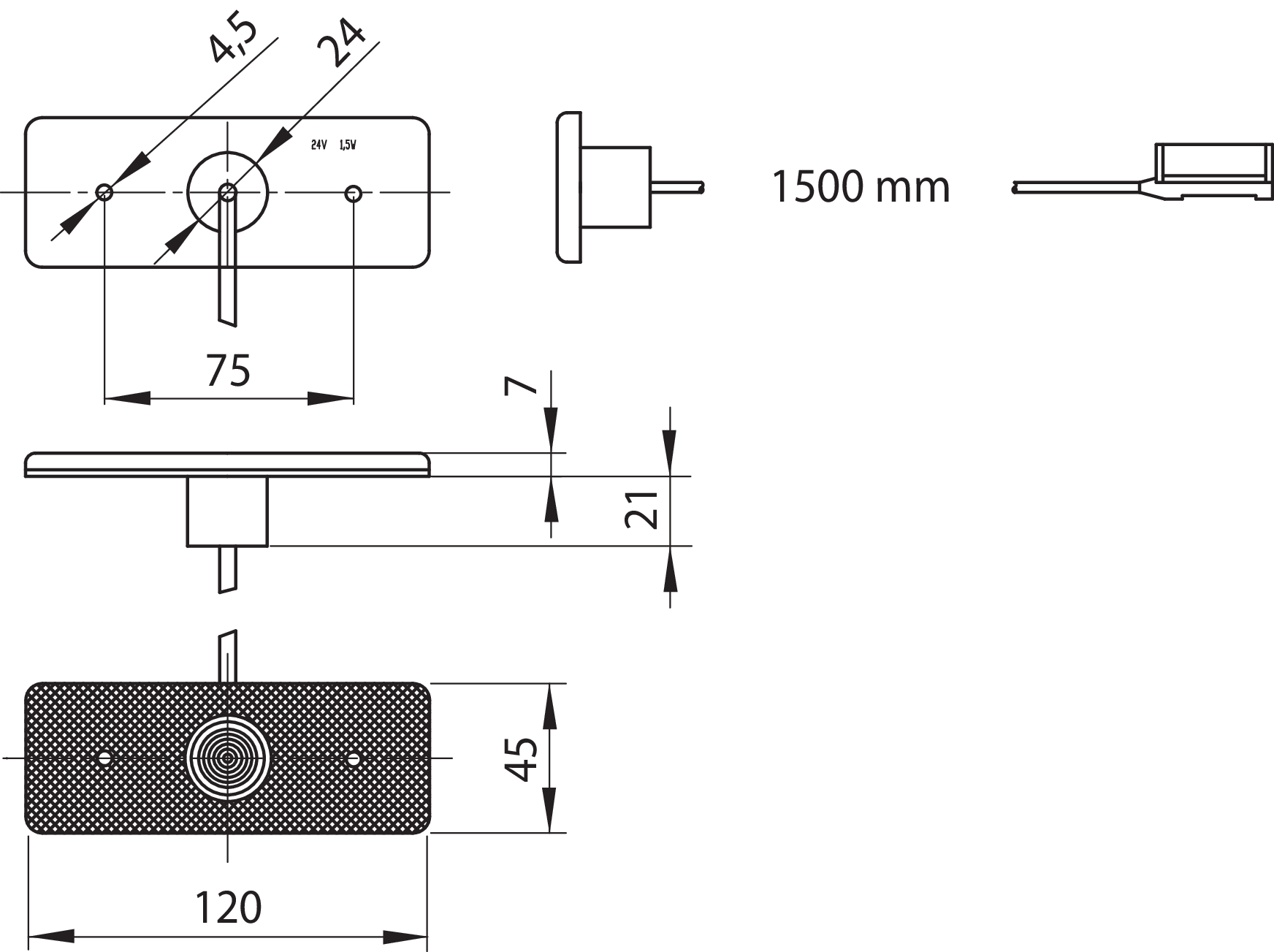 LED-Seitenmarkierungsleuchte QL 24V, Einbau