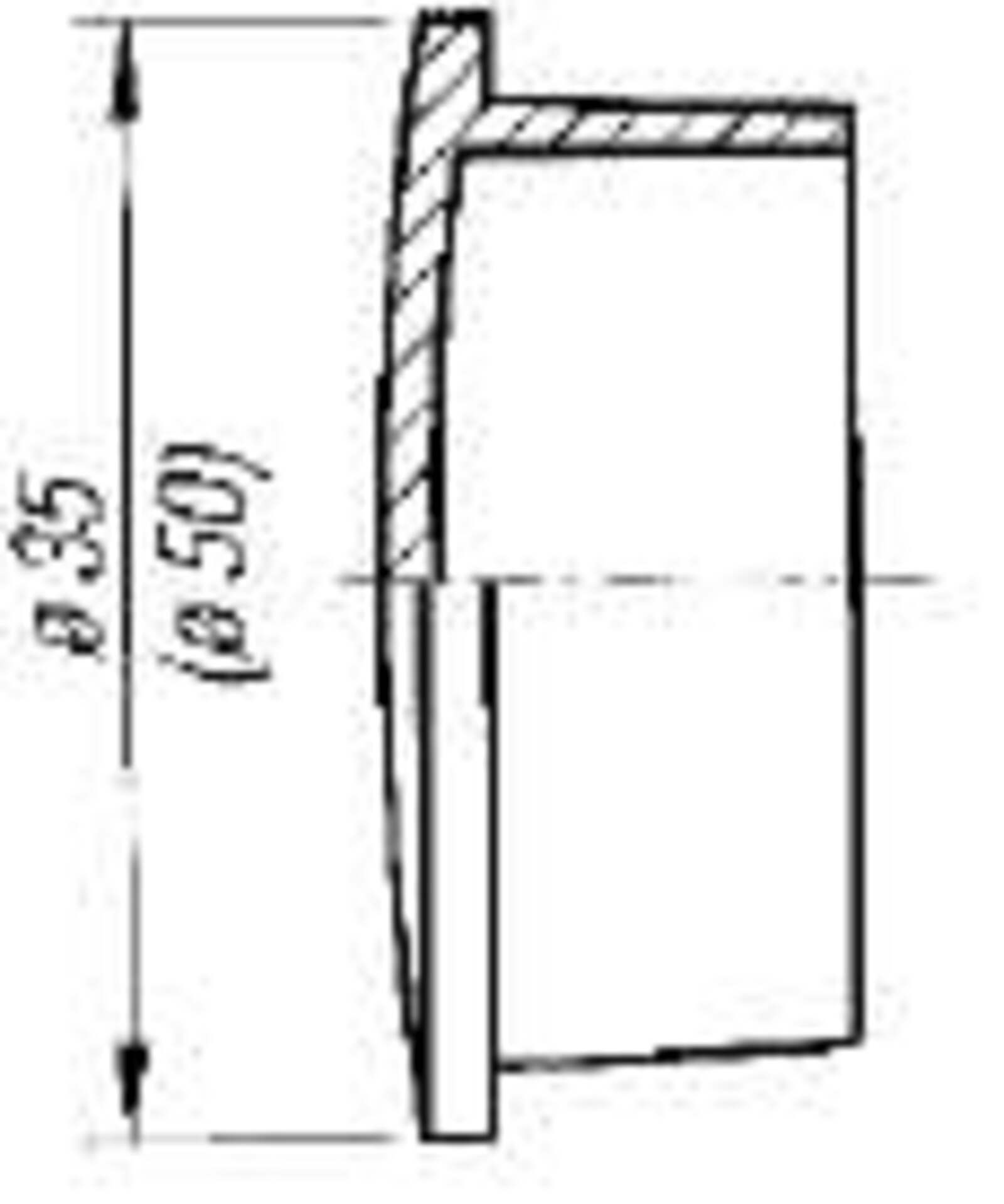 Planrohrendstück für Planrohr ø 35 und 50 mm