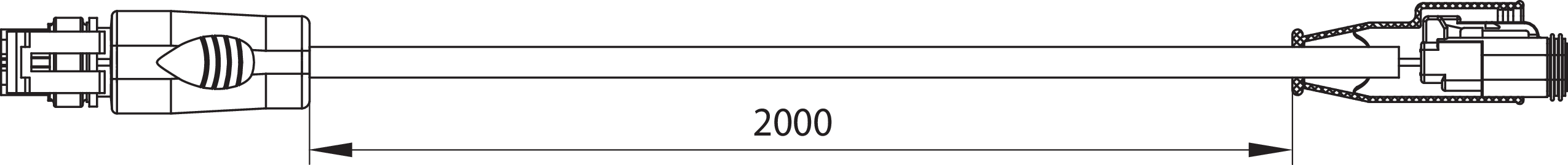 Adapterleitung 2-adrig DT/SS 2000 mm