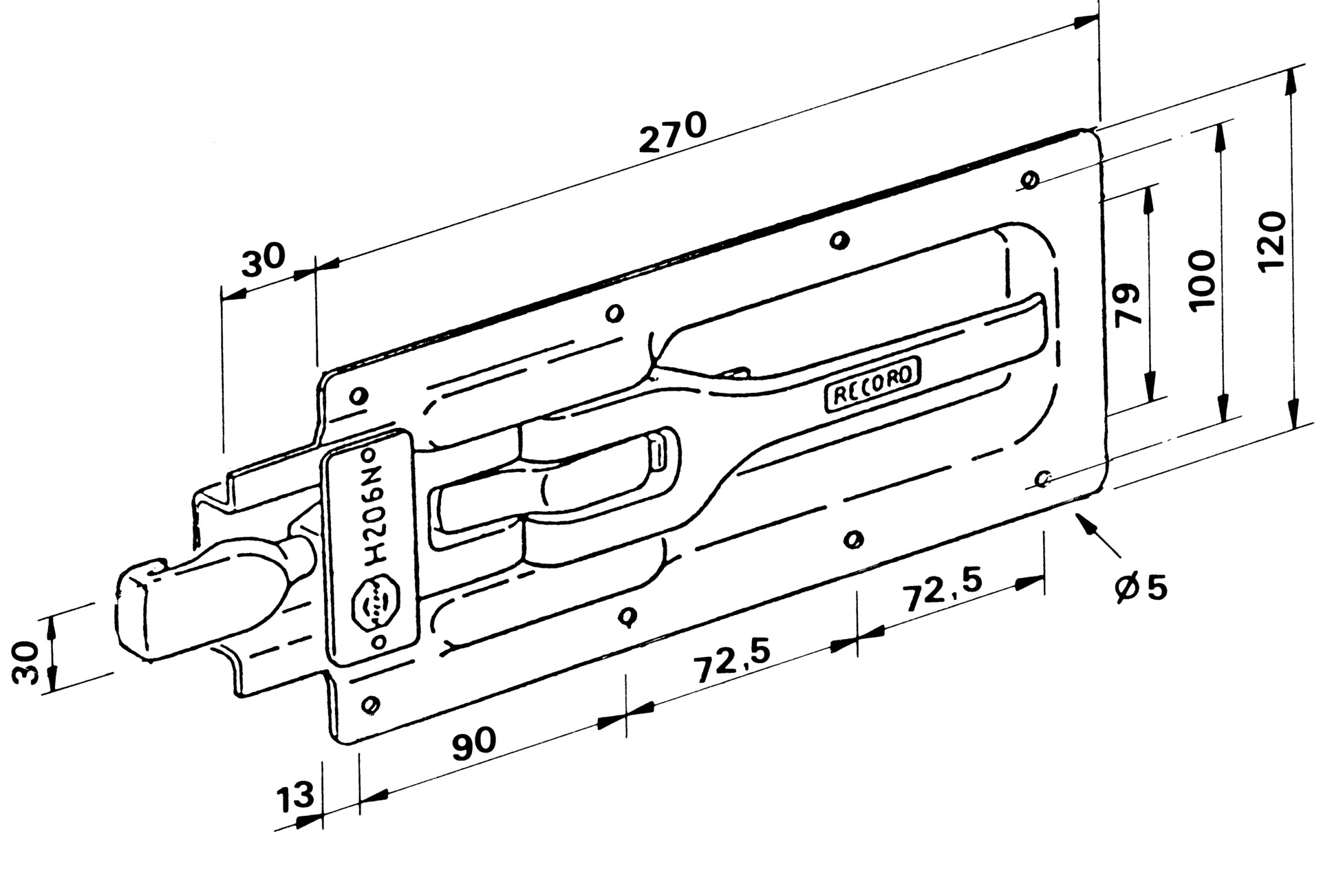 Einbau-Riegel-Spannverschluss H 206 N