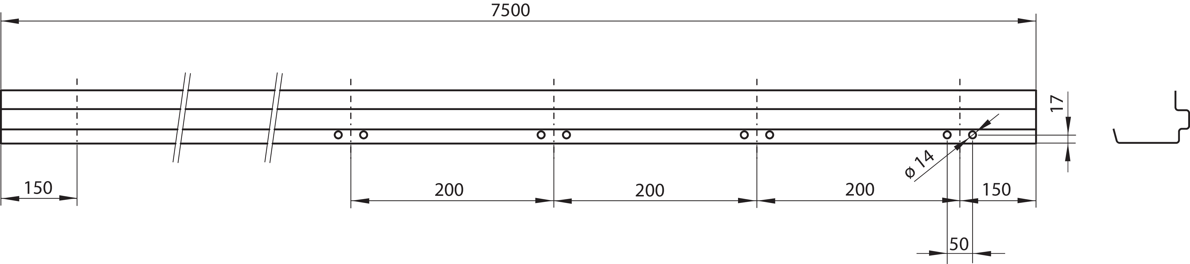 Bodenrahmen S355 MC 7,5m 125/27/3 B