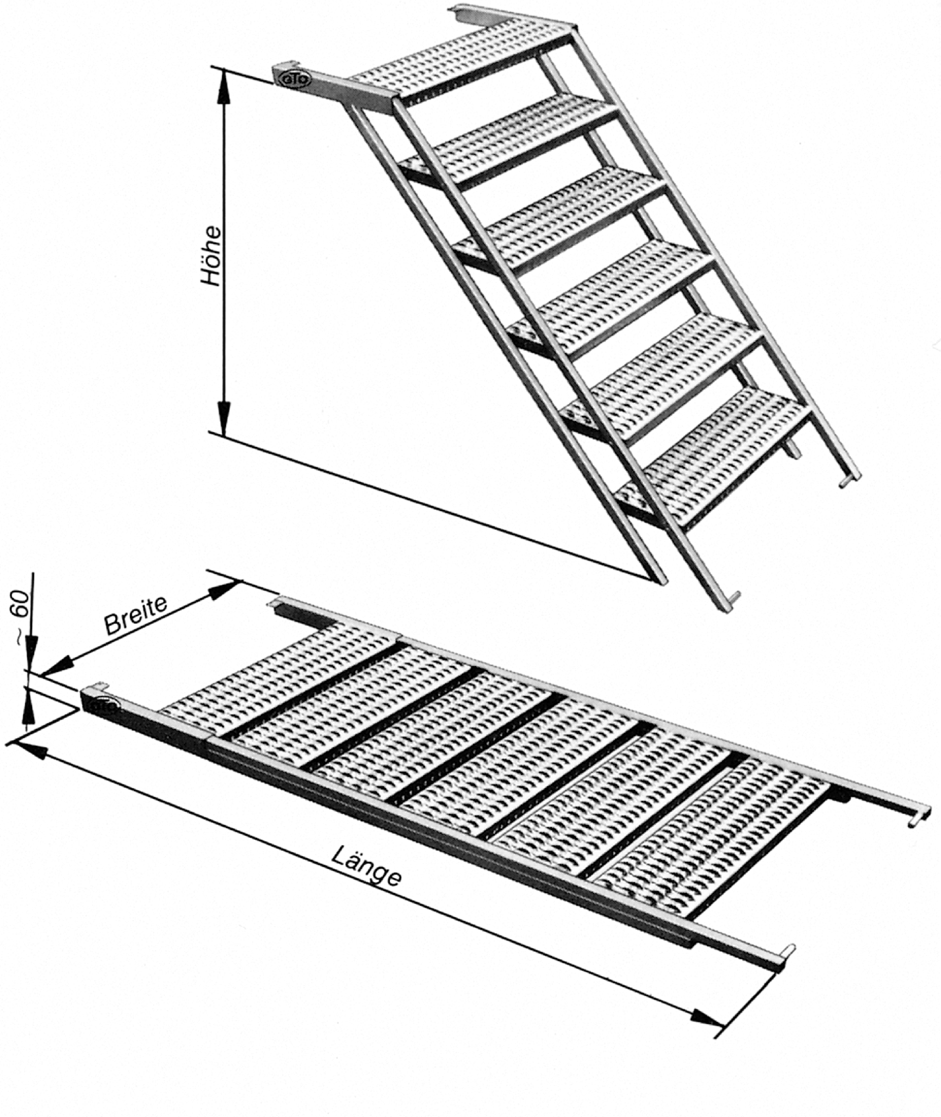 GTO-Ausziehtreppe 5-stufig BR810 mm