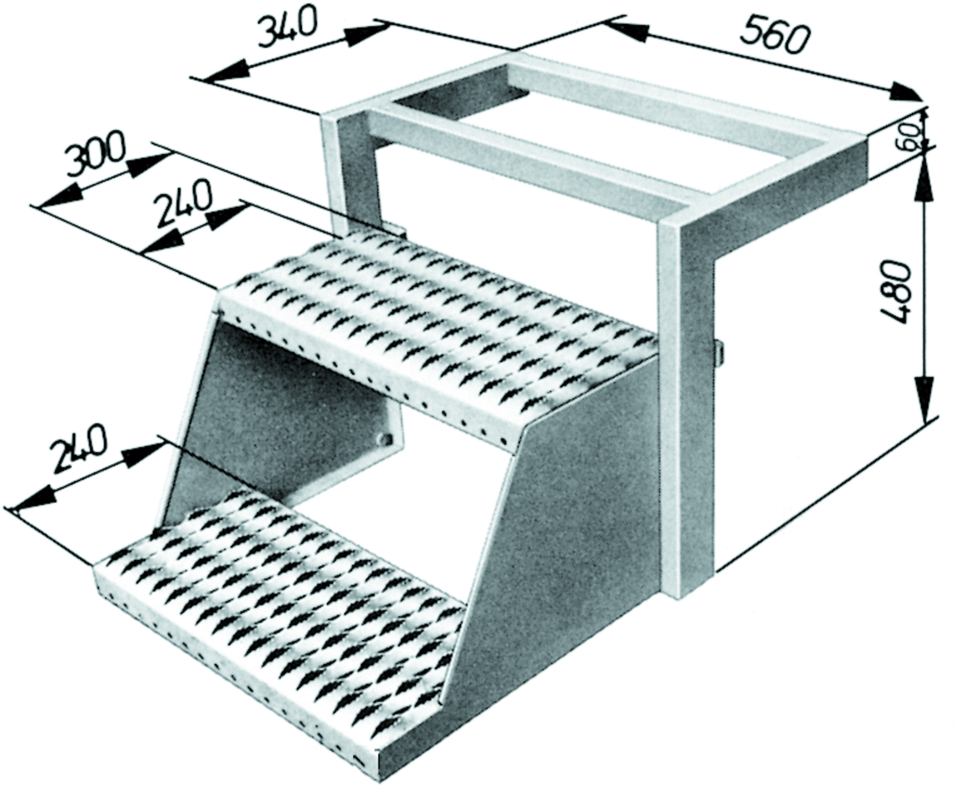 Klapptritt verzinkt Konsole starr