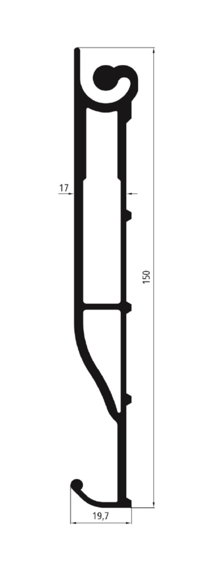 Klapptrittprofil 150 mm