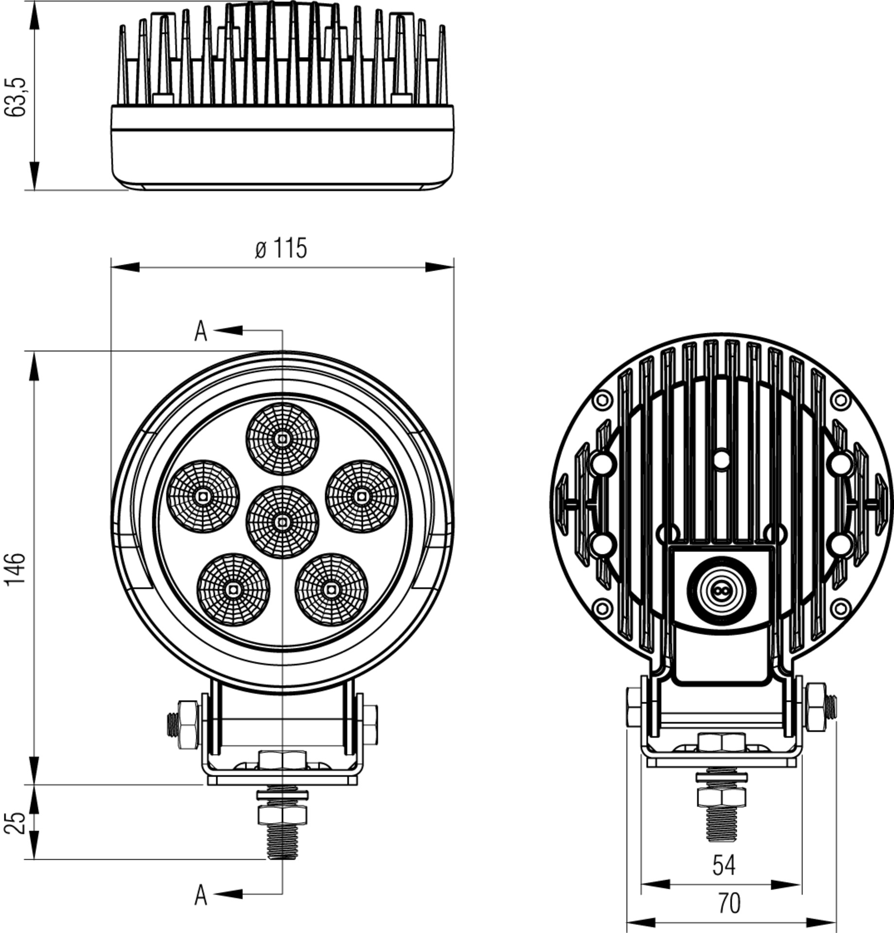LED-Arbeitsscheinwerfer - 18 Watt Multivolt