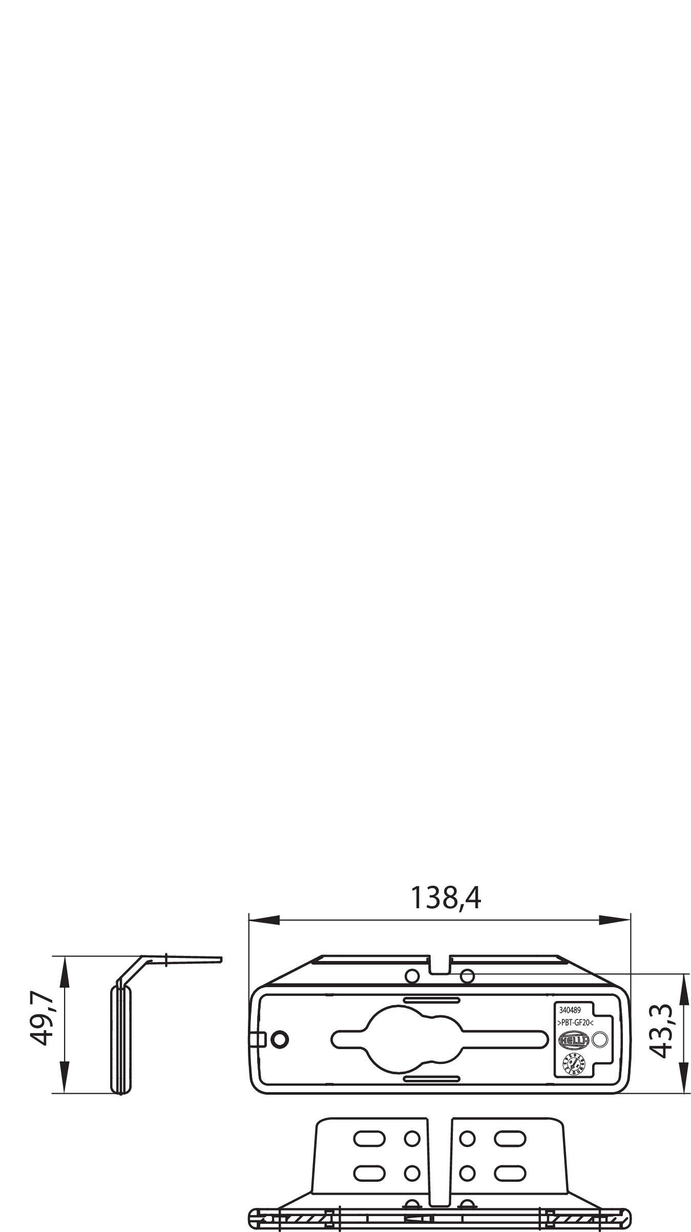 Universalwinkelhalter für Unterbau für Seitenmarkierungsleuchte