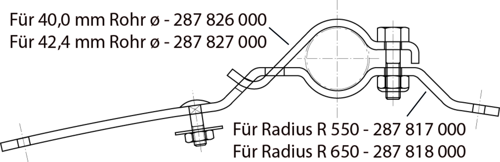 Kotflügel-Halterung, lang - Typ: LR