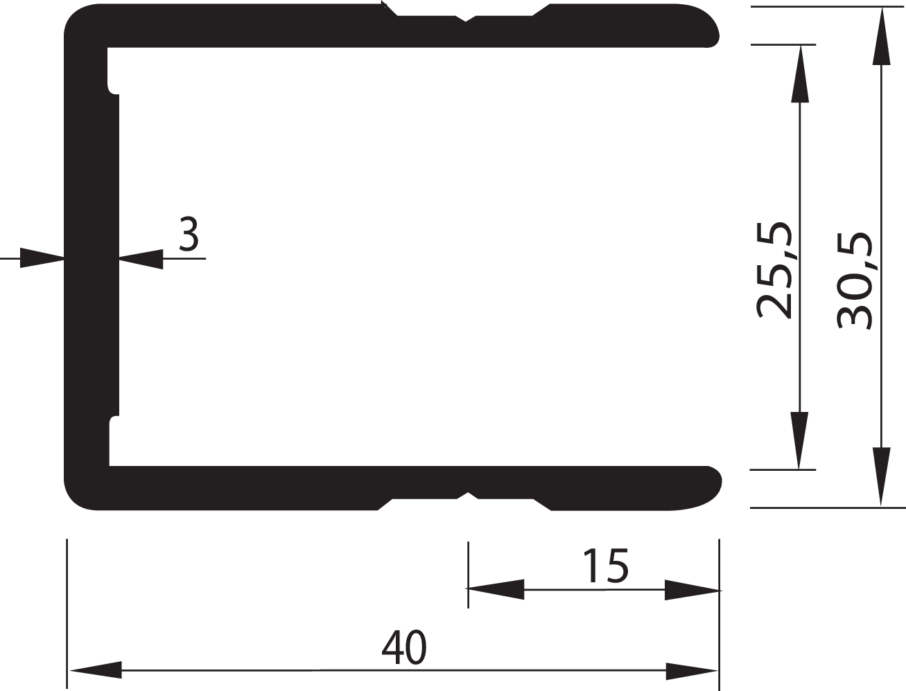 Einfassprofil SL 40 mm