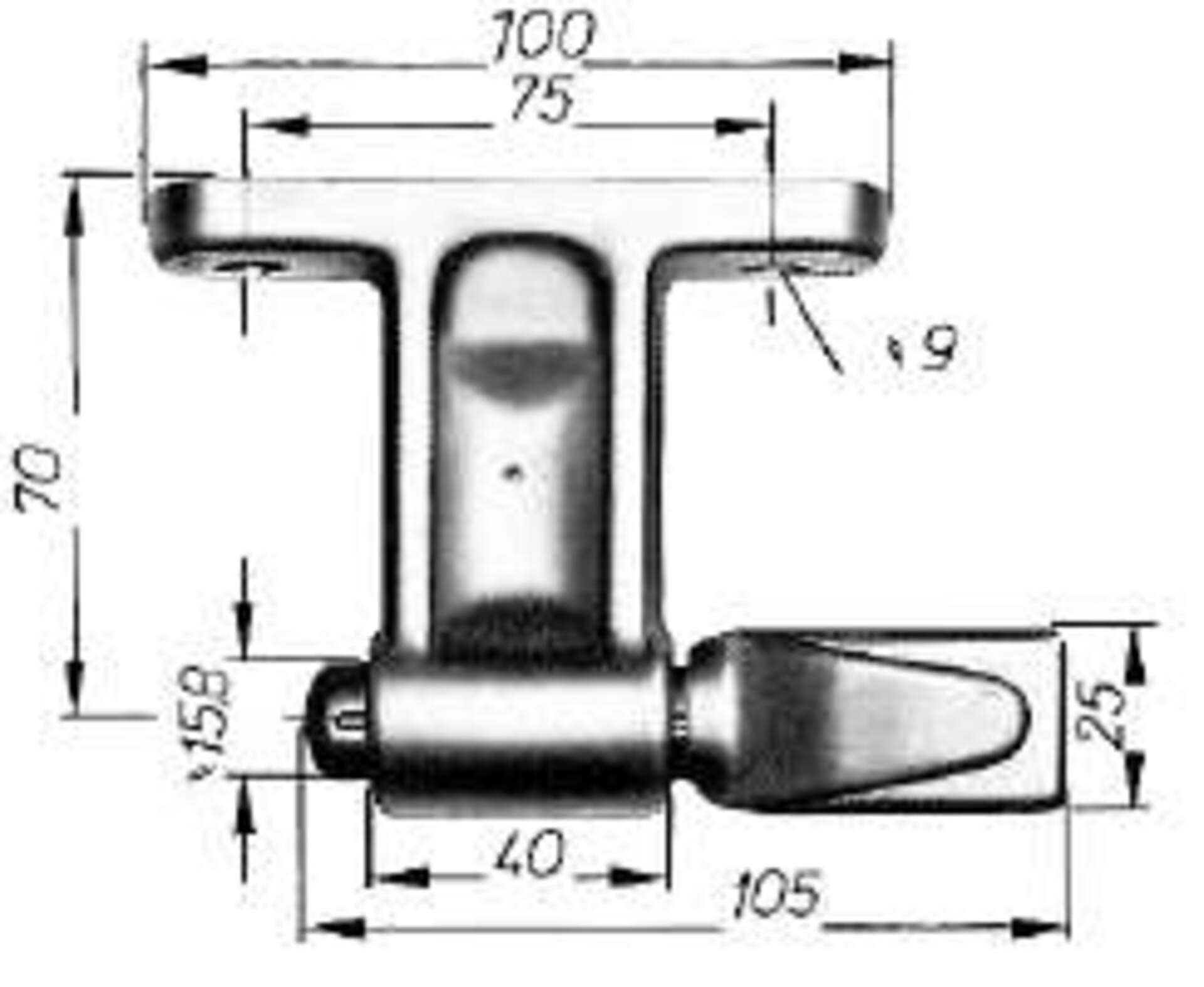 Scharnierbock für Scharnier, aushängbar