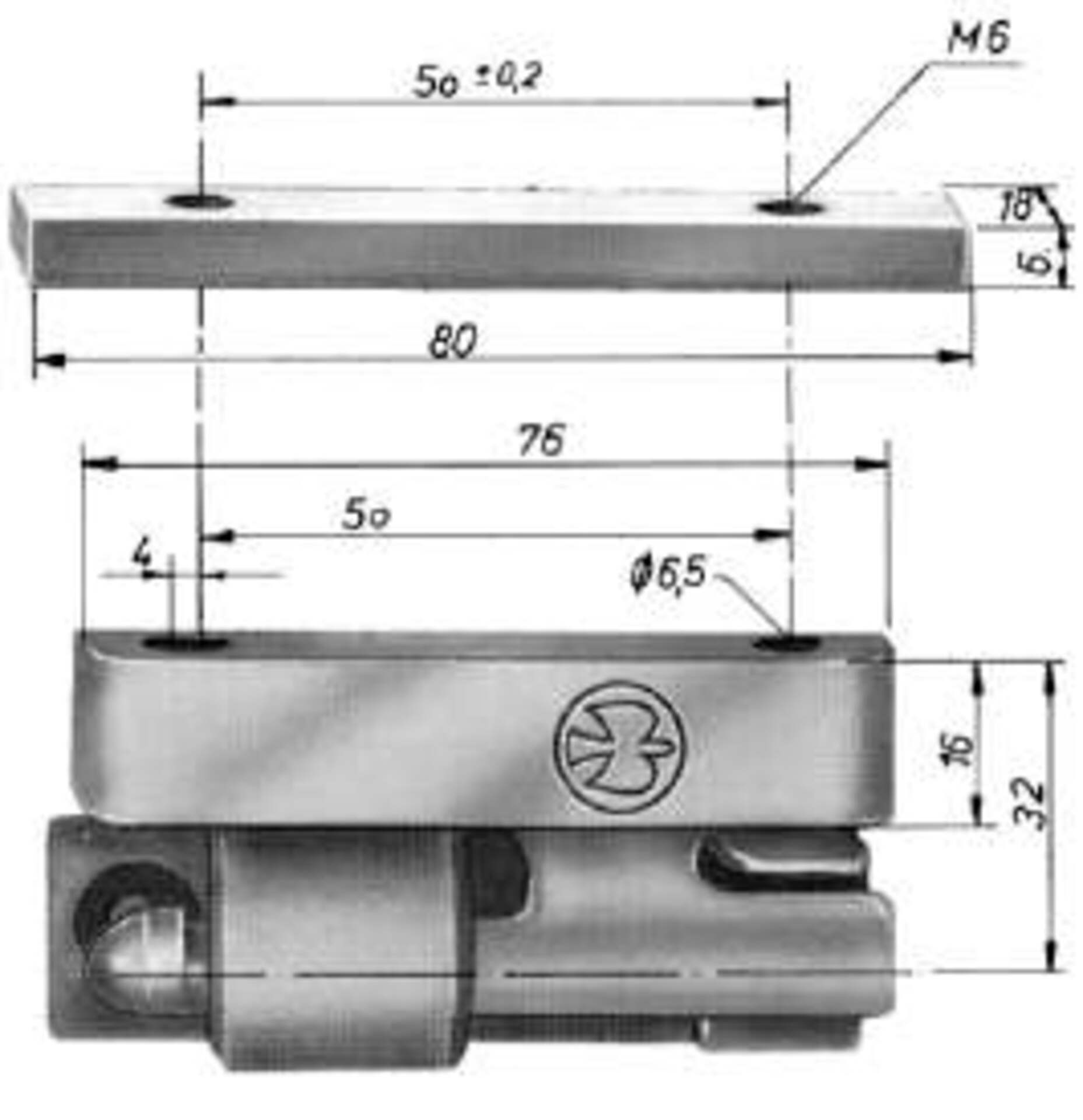 Gewindeplatte für Sicherheits-Bordwandscharnier, zollsicher