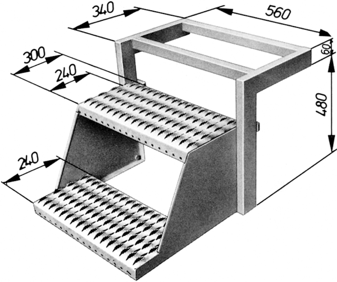 Klapptritt, 2-stufig