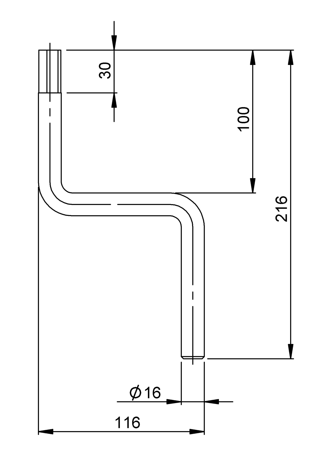 Getriebekurbel 6-Kant SW 14
