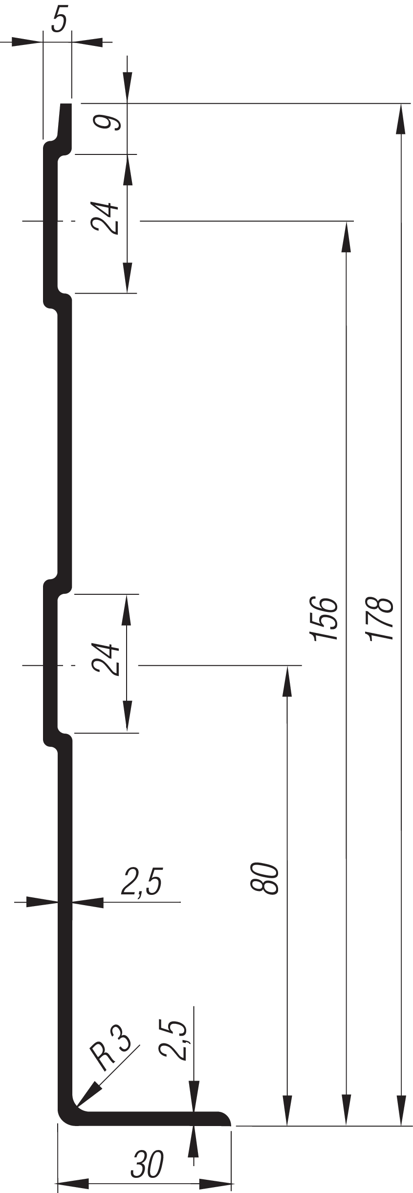 Sockelscheuerprofil, Grundprofil