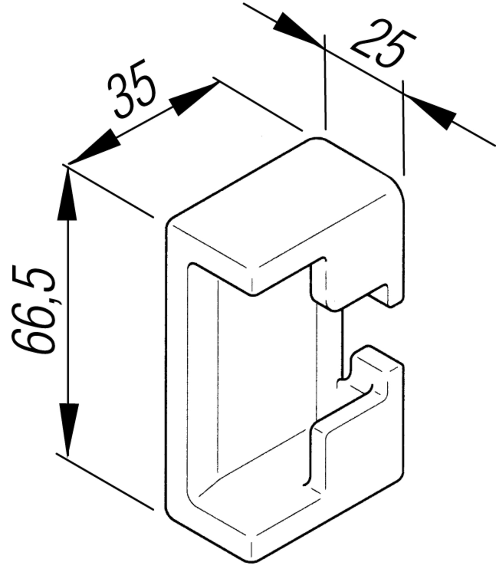 Rungentasche für Einbau-Spannverschluss mit Ladedrucksicherung H 206 N-LF