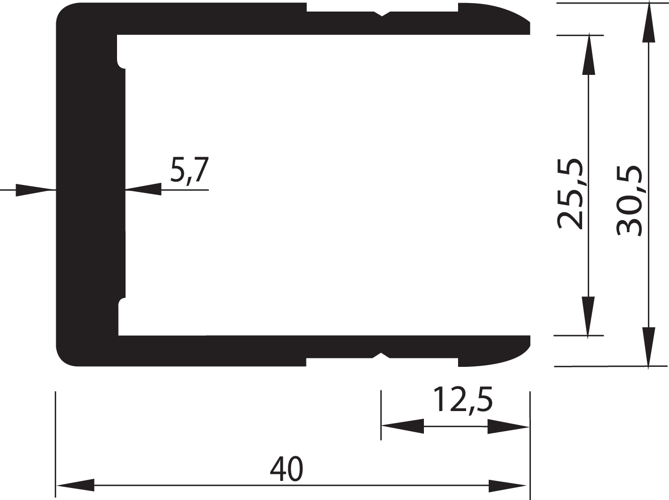 Einfassprofil SL 40 mm