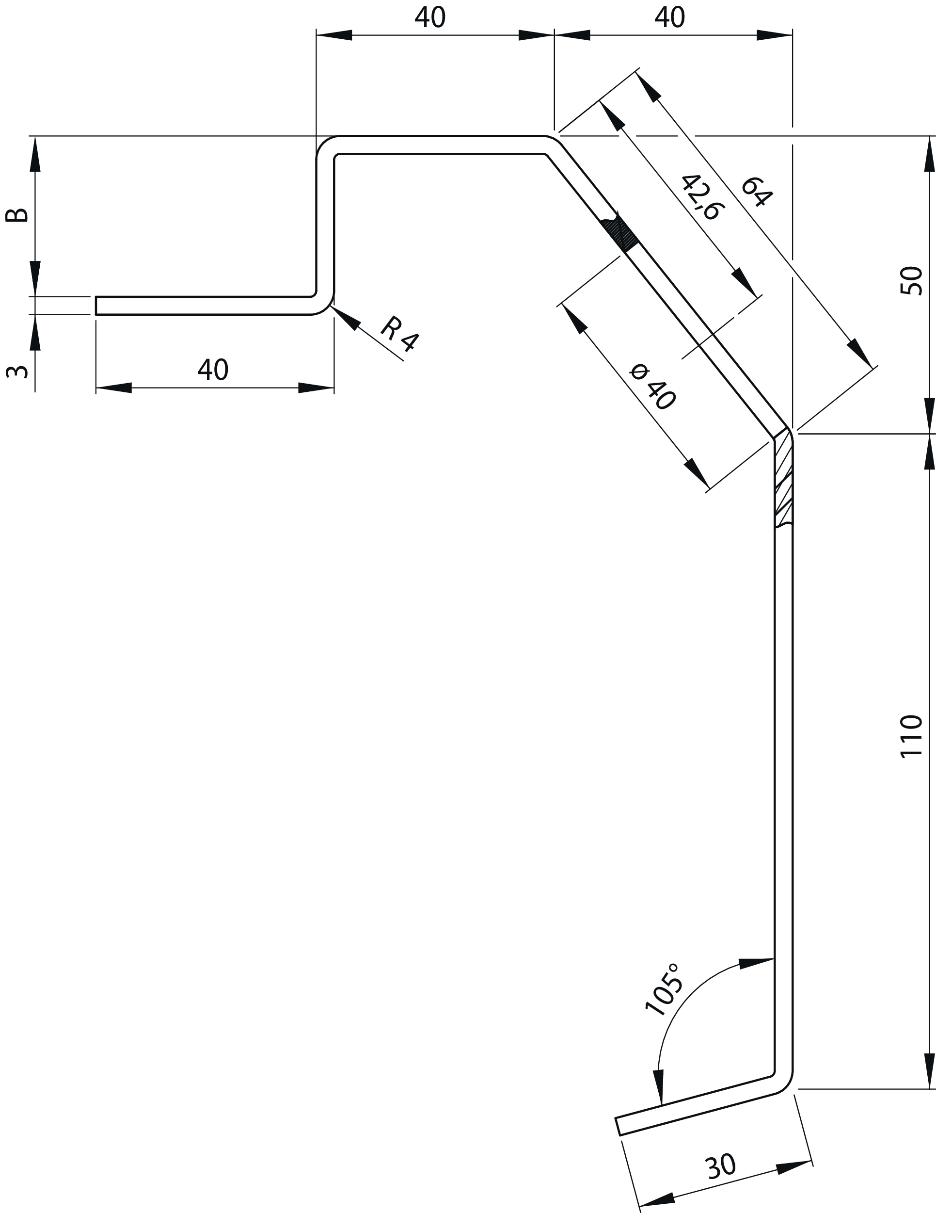 Bodenrahmenprofil S355MC 7,5m 160/21/3