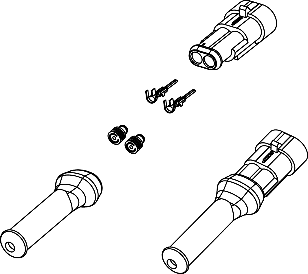 Serviceset 2-poliges SS Stiftgehäuse