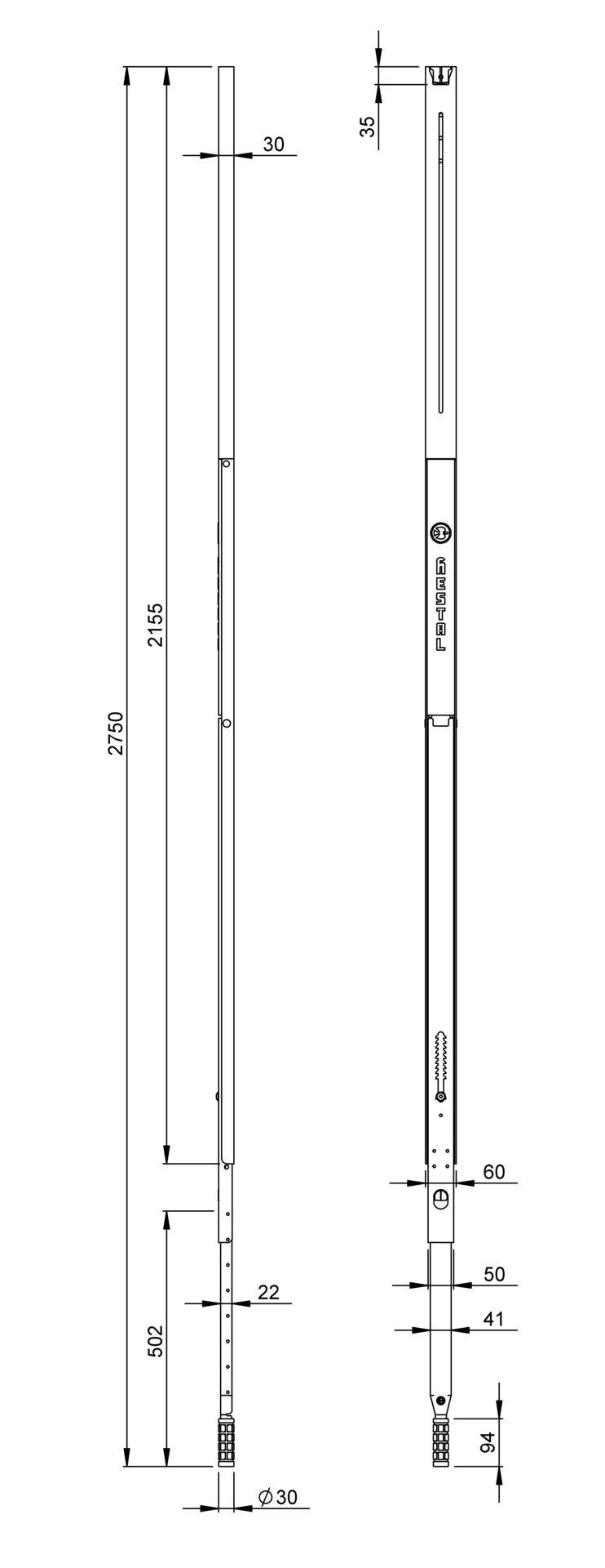Liftmaster 770N manuell – 2750 mm
