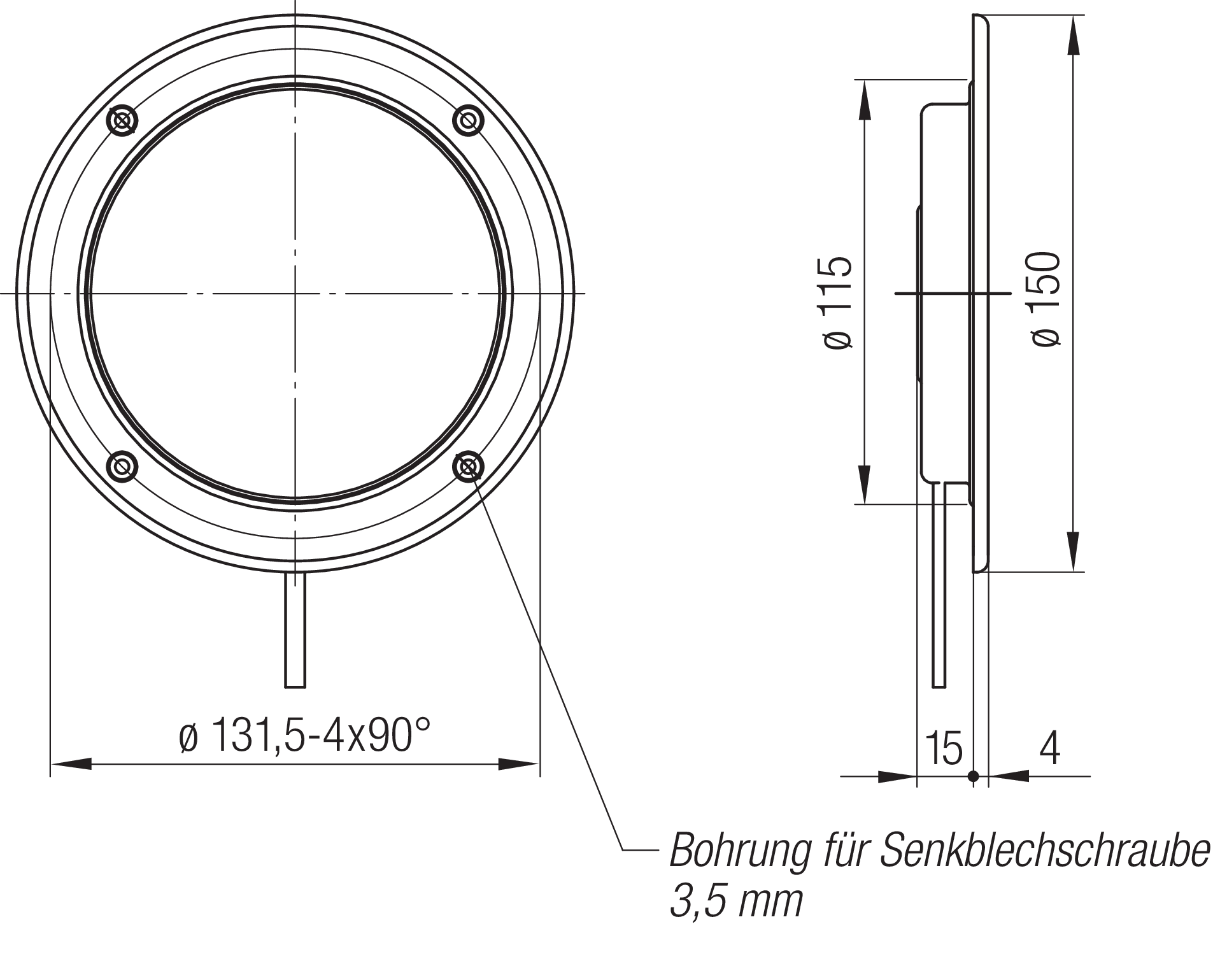 LED-Einbaudeckenleuchte LD 110-E