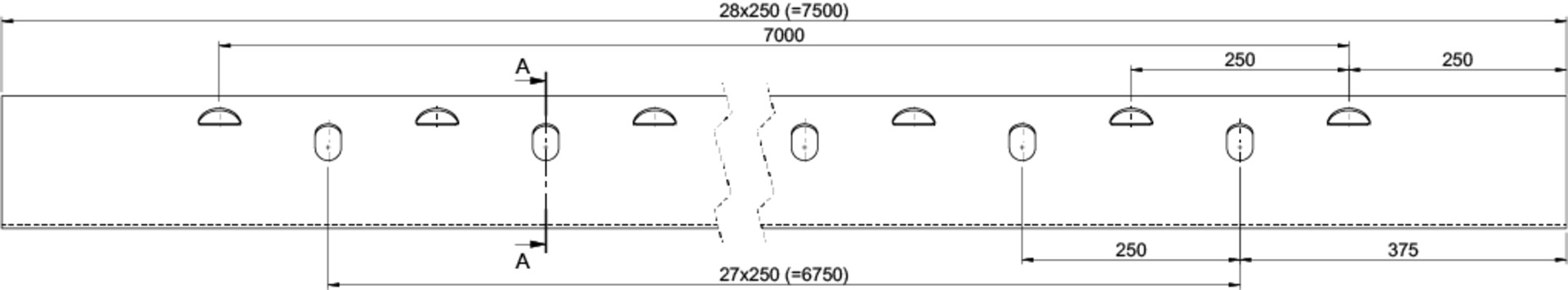Bo.ra.pr S355MC 152/27/4/7500mm m.2Lochr