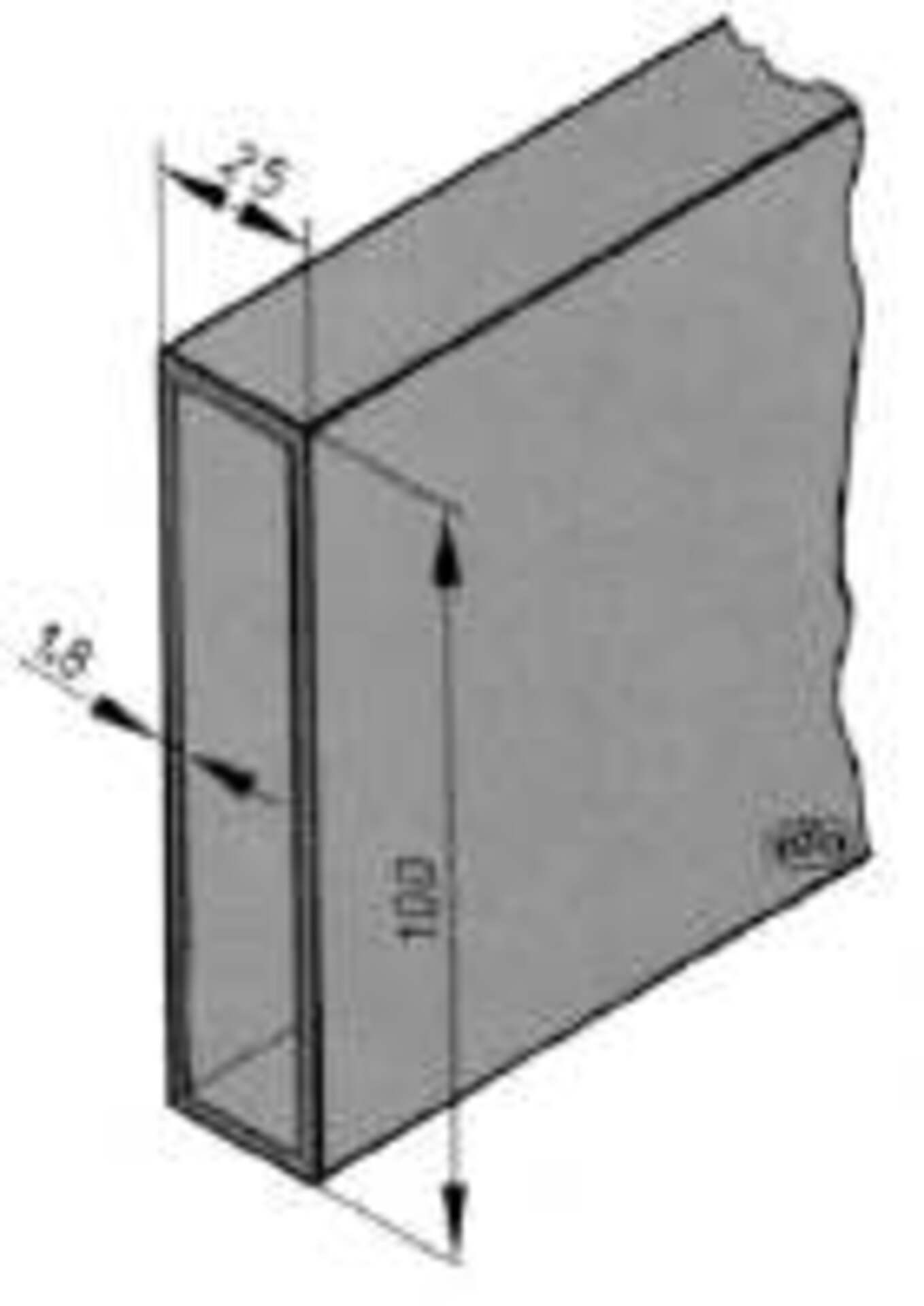 Rechteck-Einsteckprofil 25/100 mm