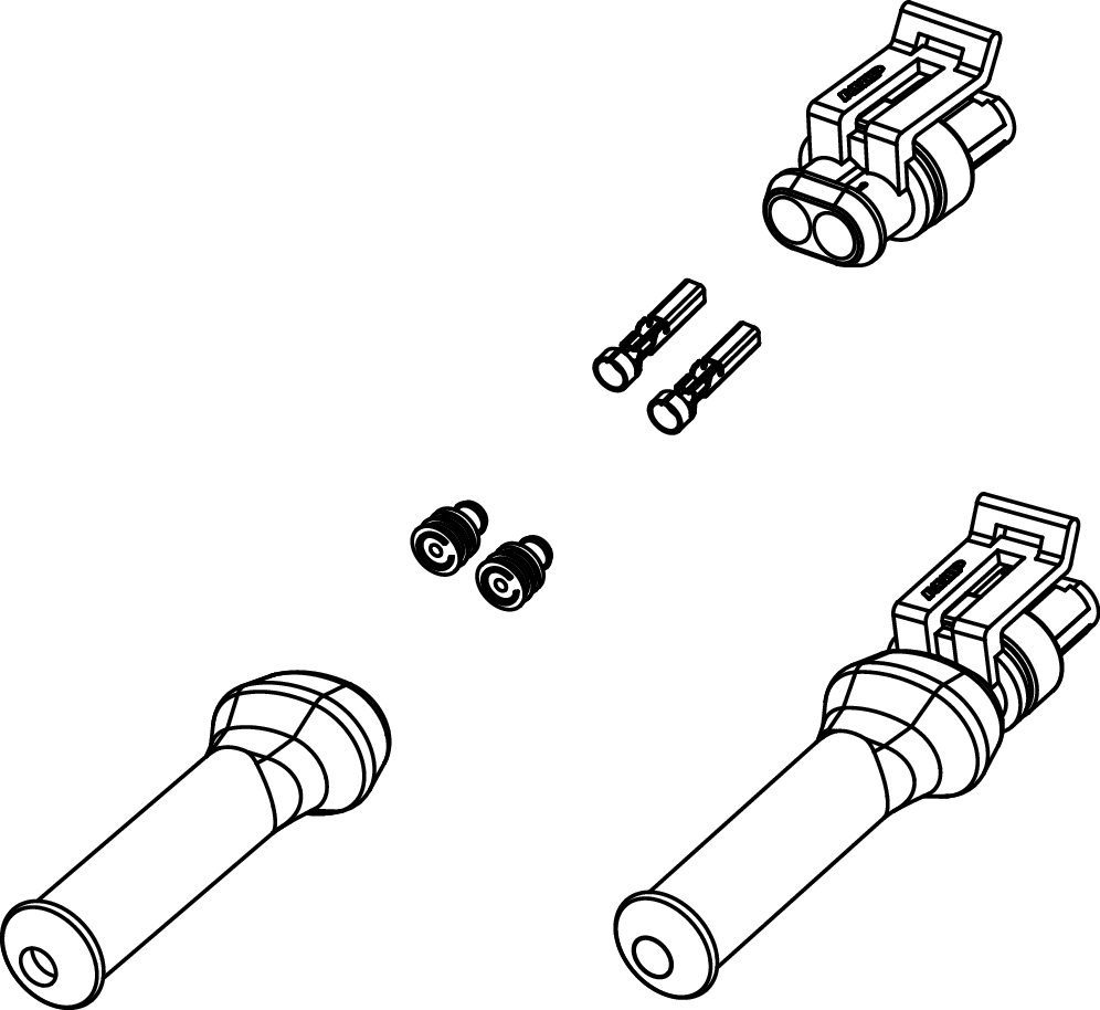 Serviceset 2-poliges SS Buchsengehäuse