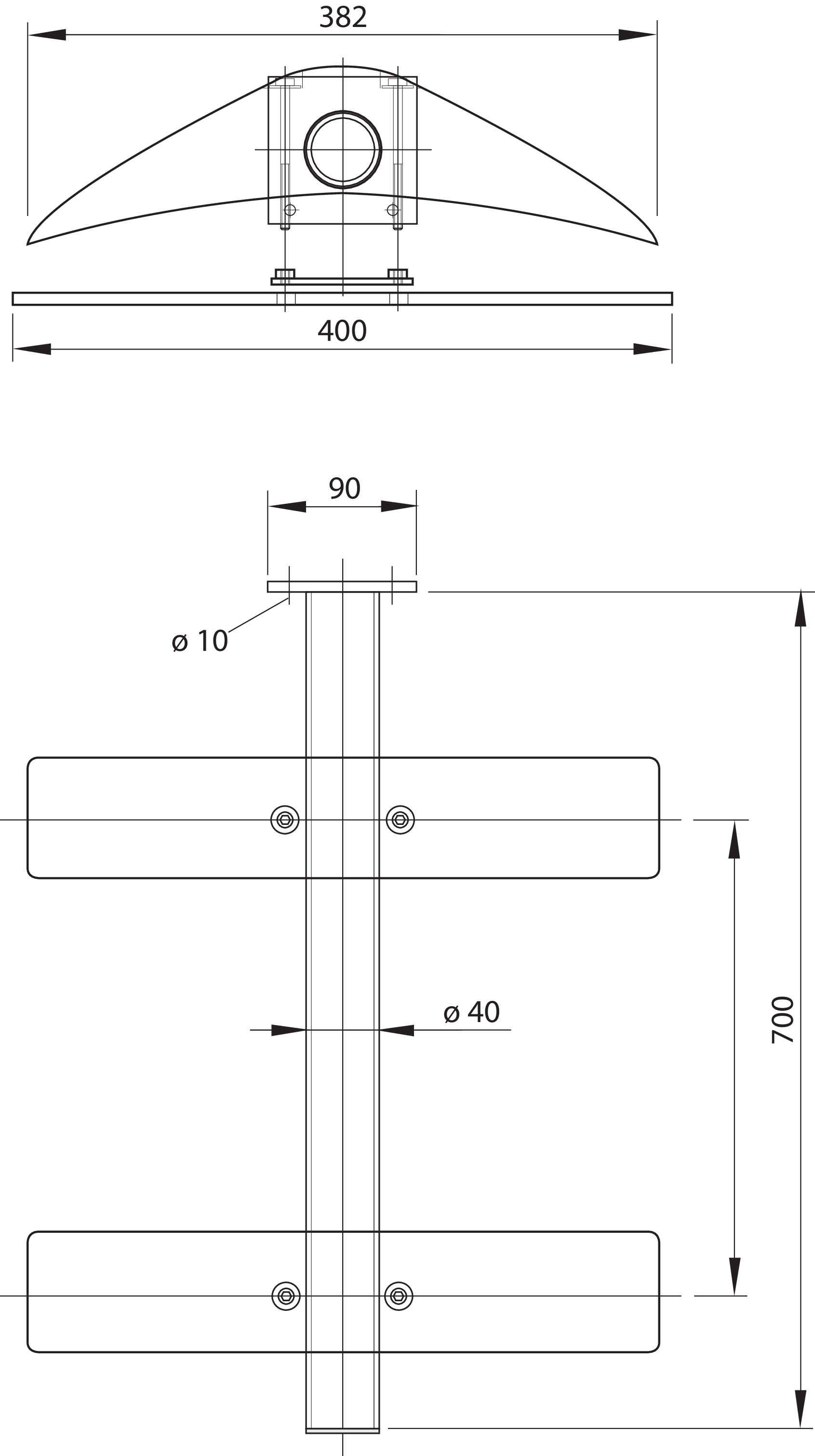 Kotflügelhalterung aus Kunststoff