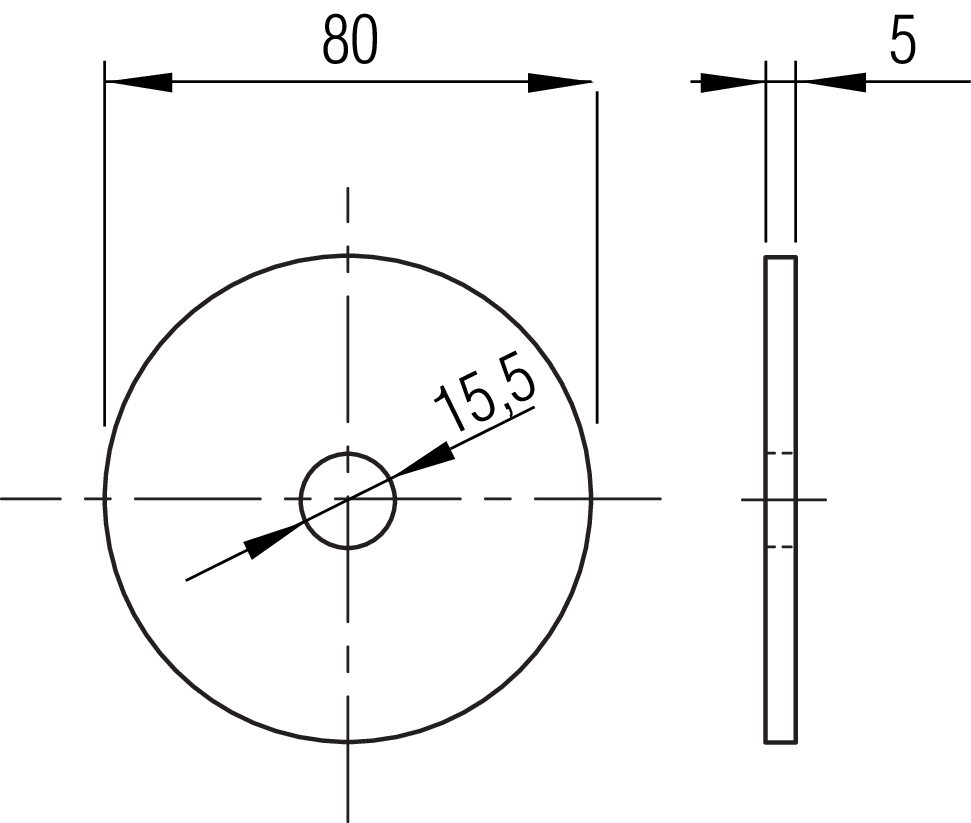 Konterscheibe für Kotflügeltragrohr