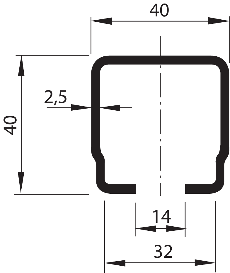 Laufschiene C-Profil