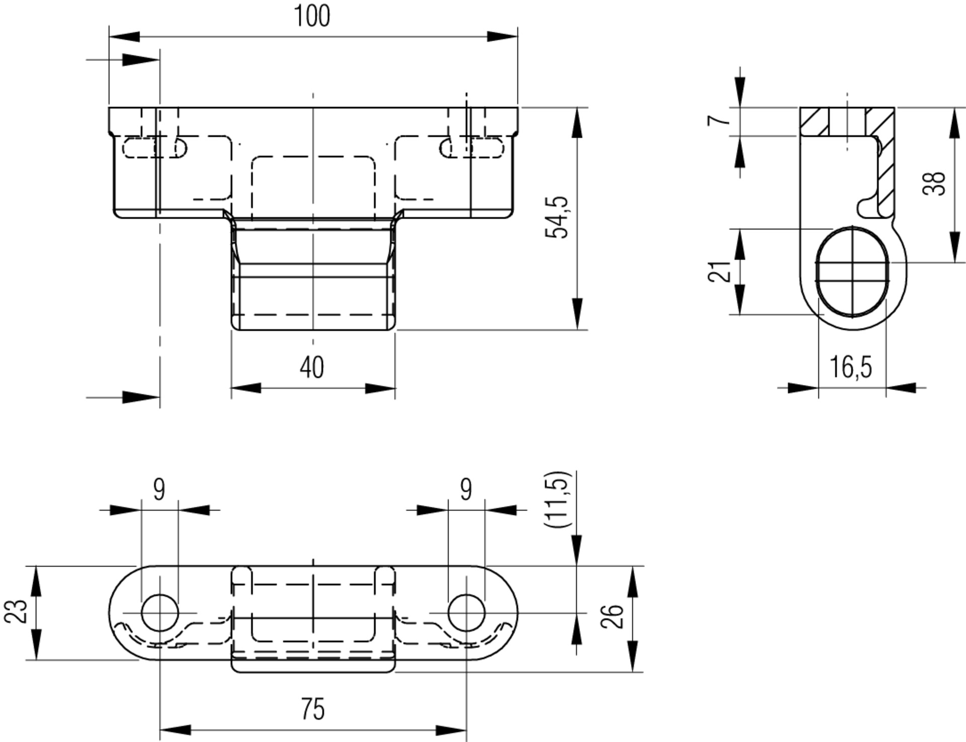 Scharnierlager verzinkt Gewinde M12