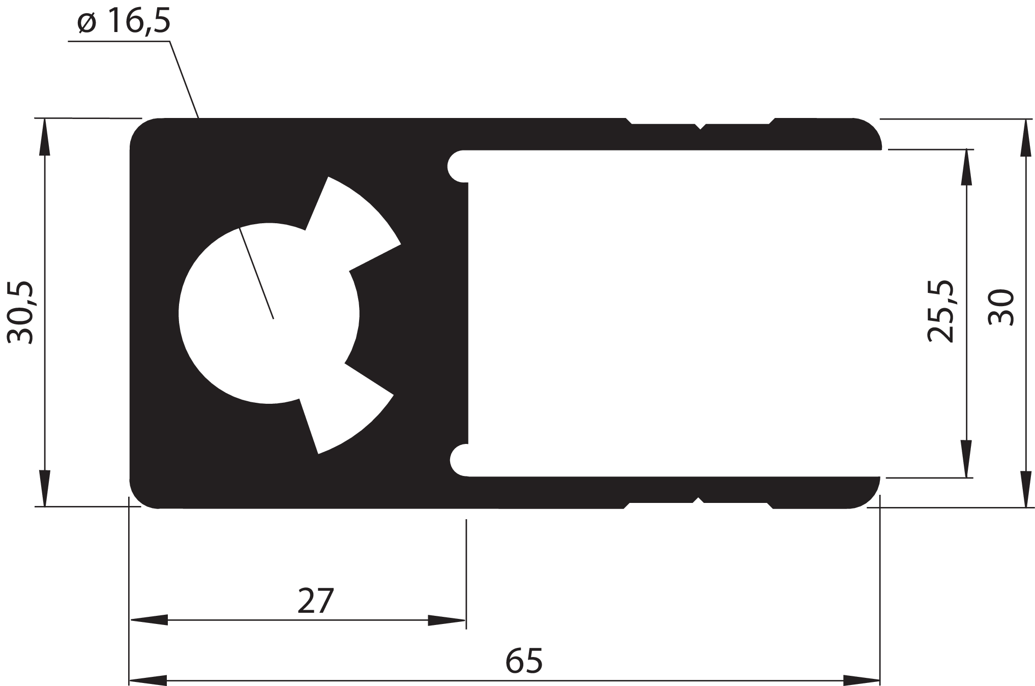 Spezial-Einfassprofil ohne Anschlag