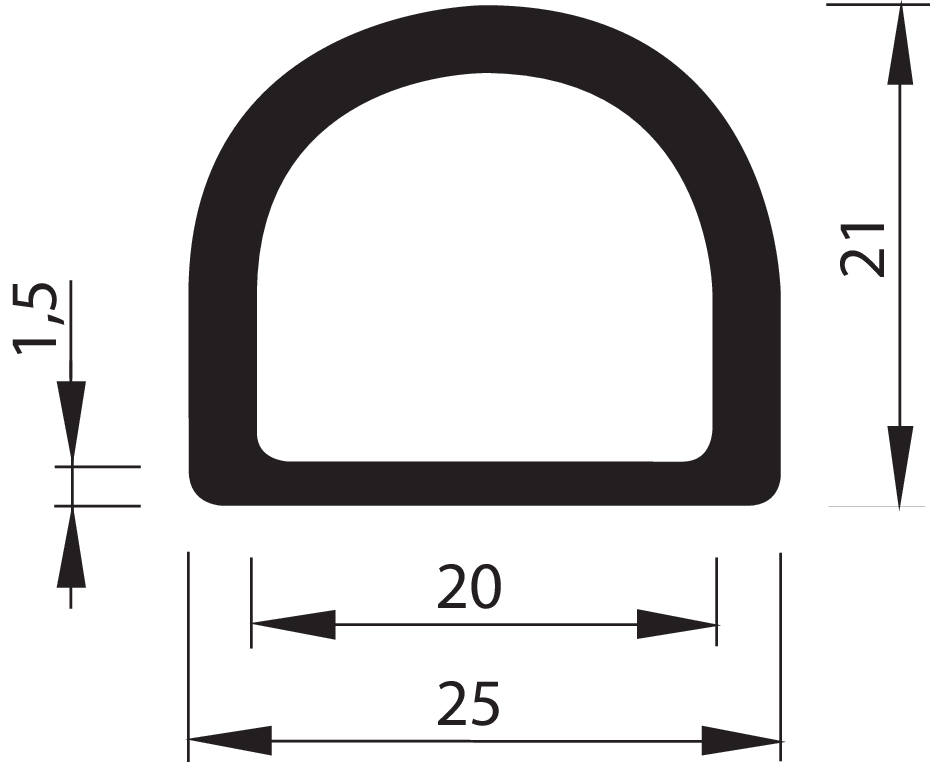 Distanzprofil halbrund