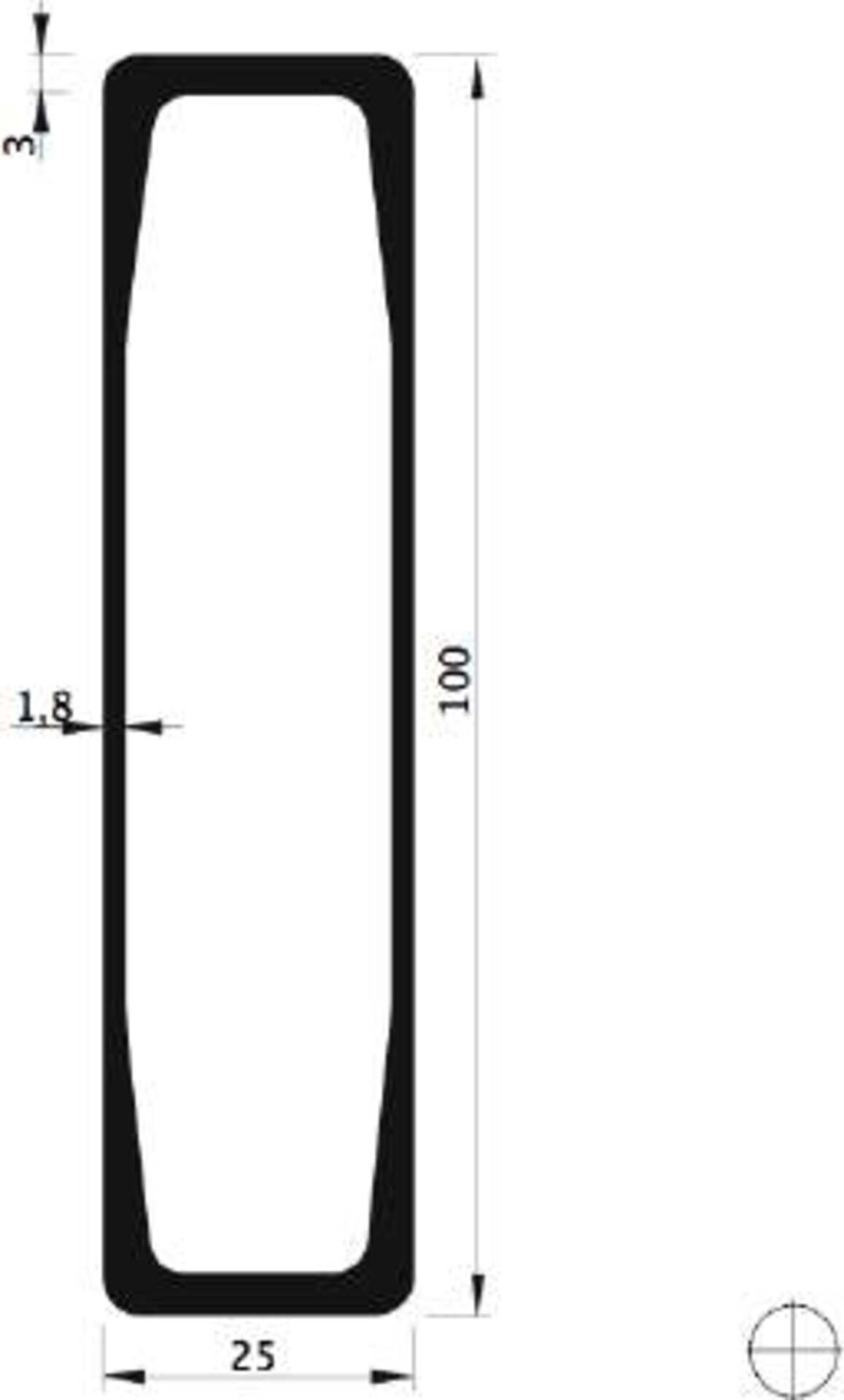 Rechteck-Einsteckprofil 25/100 mm