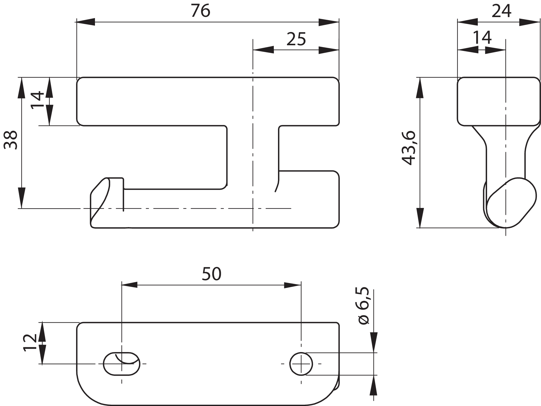 Scharnierbolzen Drehpunkt verzinkt 38mm