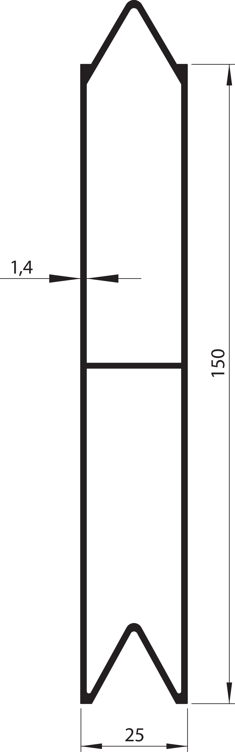 Pyramidenprofil 25 / 150