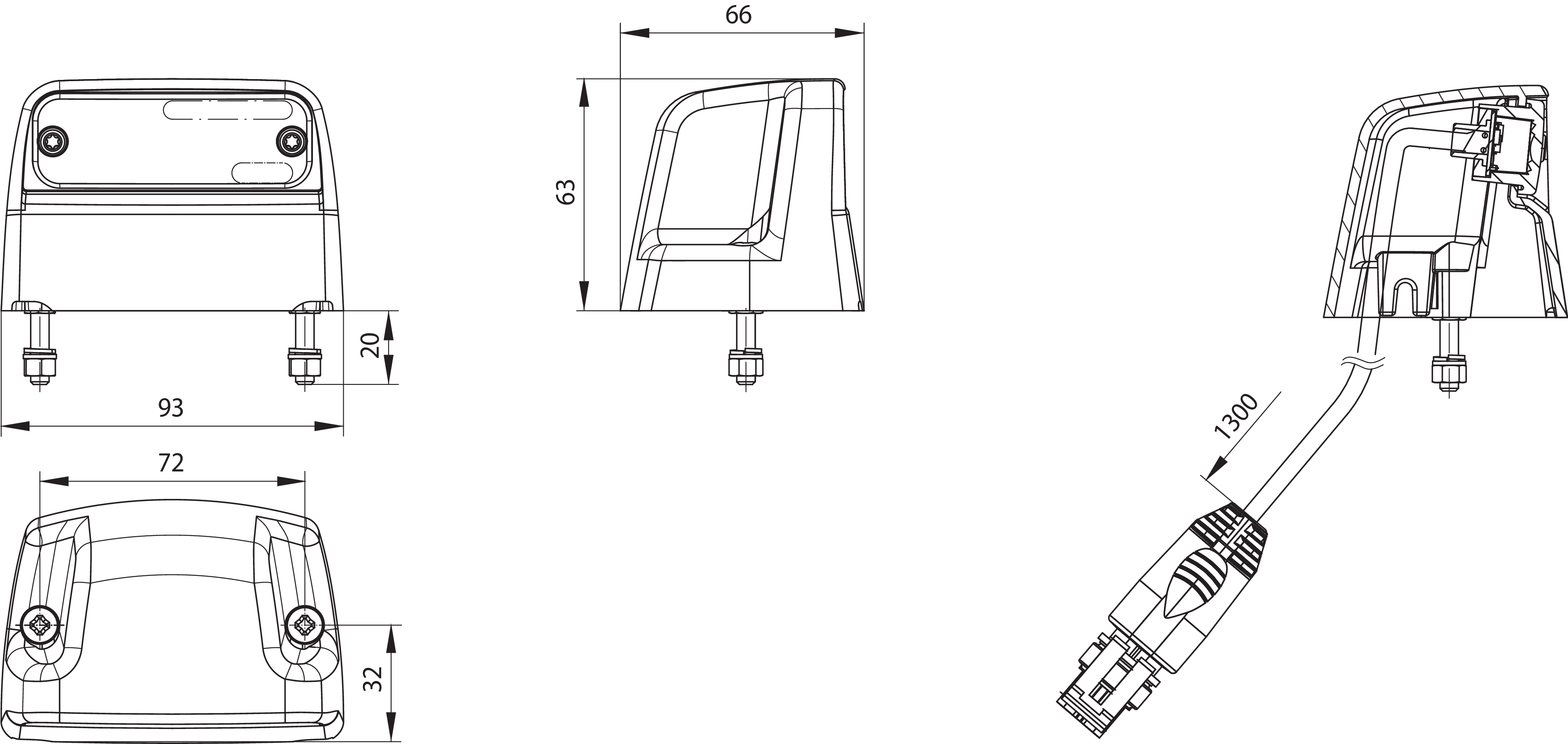 LED-Kennzeichenleuchte EC SS Multivolt / 0,3 / 0,6W