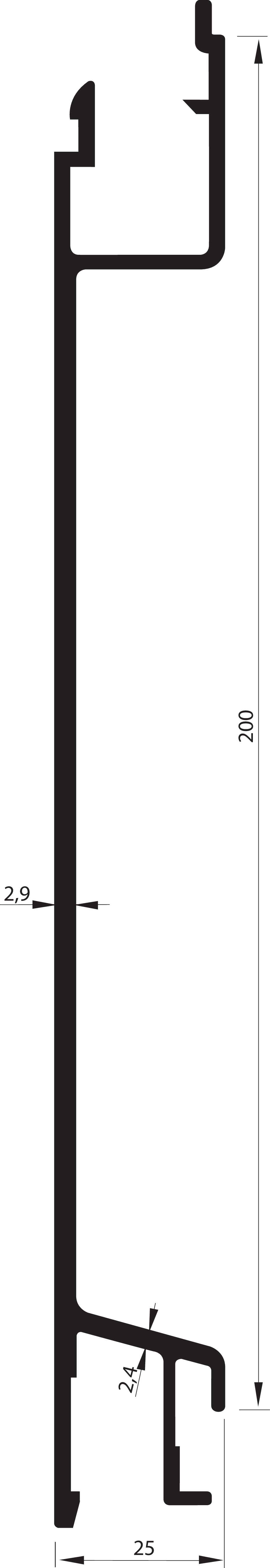 Planösenprofil 200 mm