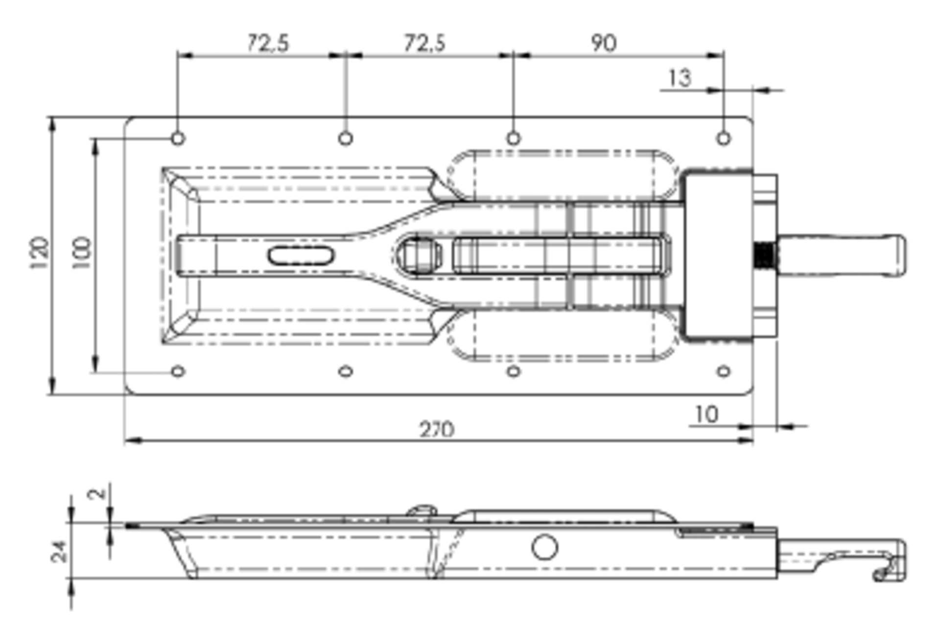 Einbau-Spannverschluss H 207 mit Aushebefunktion