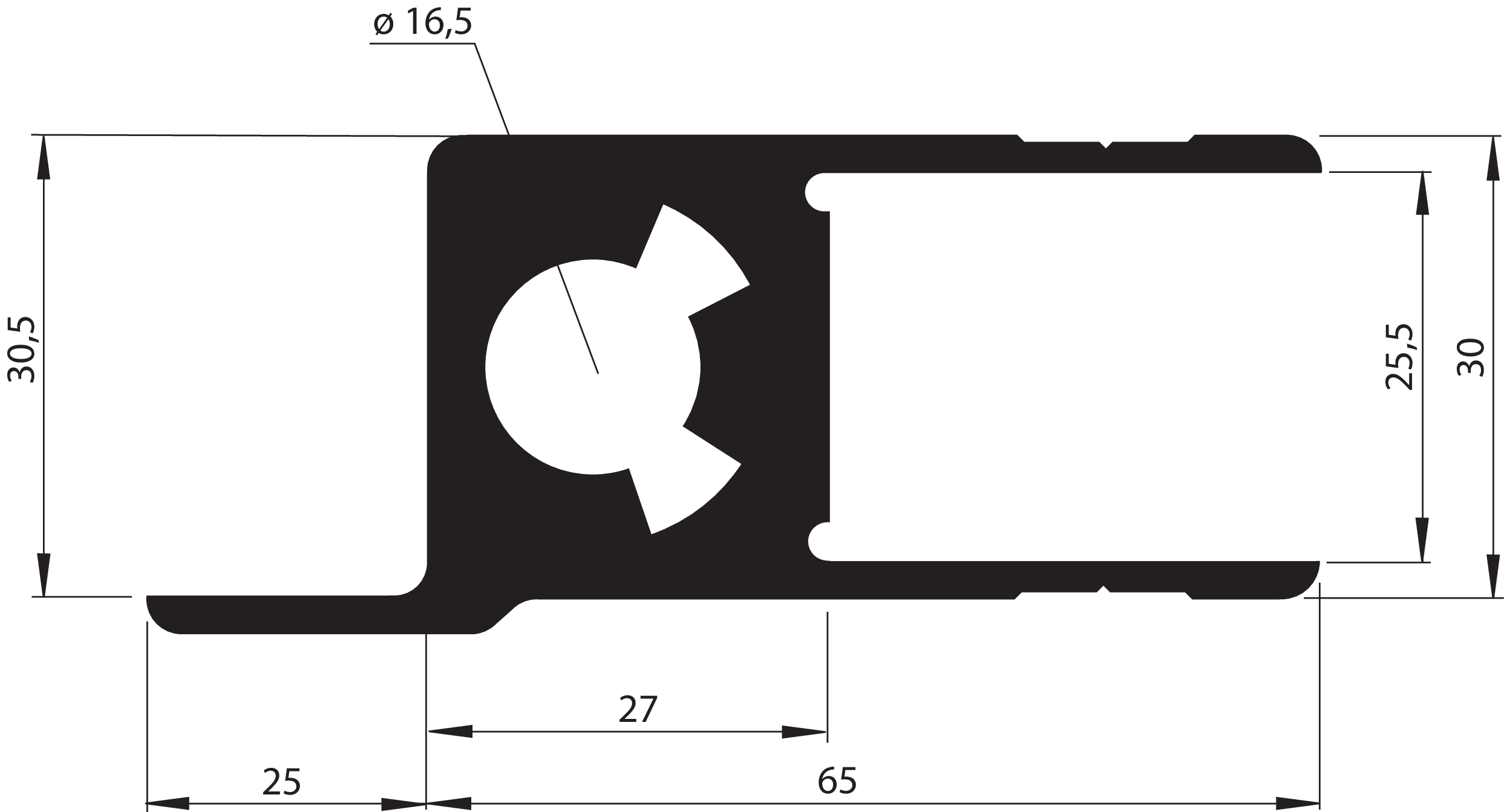 Spezial-Einfassprofil mit Anschlag
