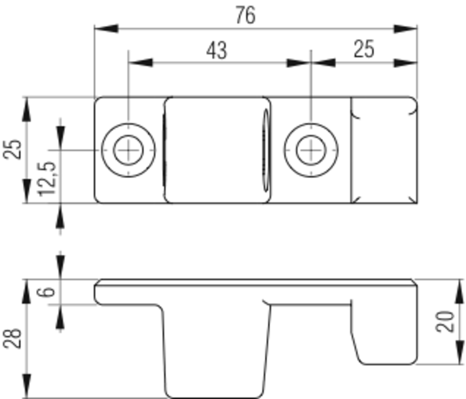 Lagergehäuse für Sicherheits-Bordwandscharnier, zollsicher