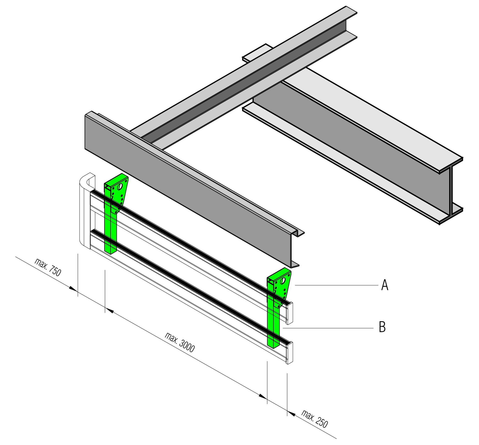 Sideline Typ VA - Stahl verzinkt