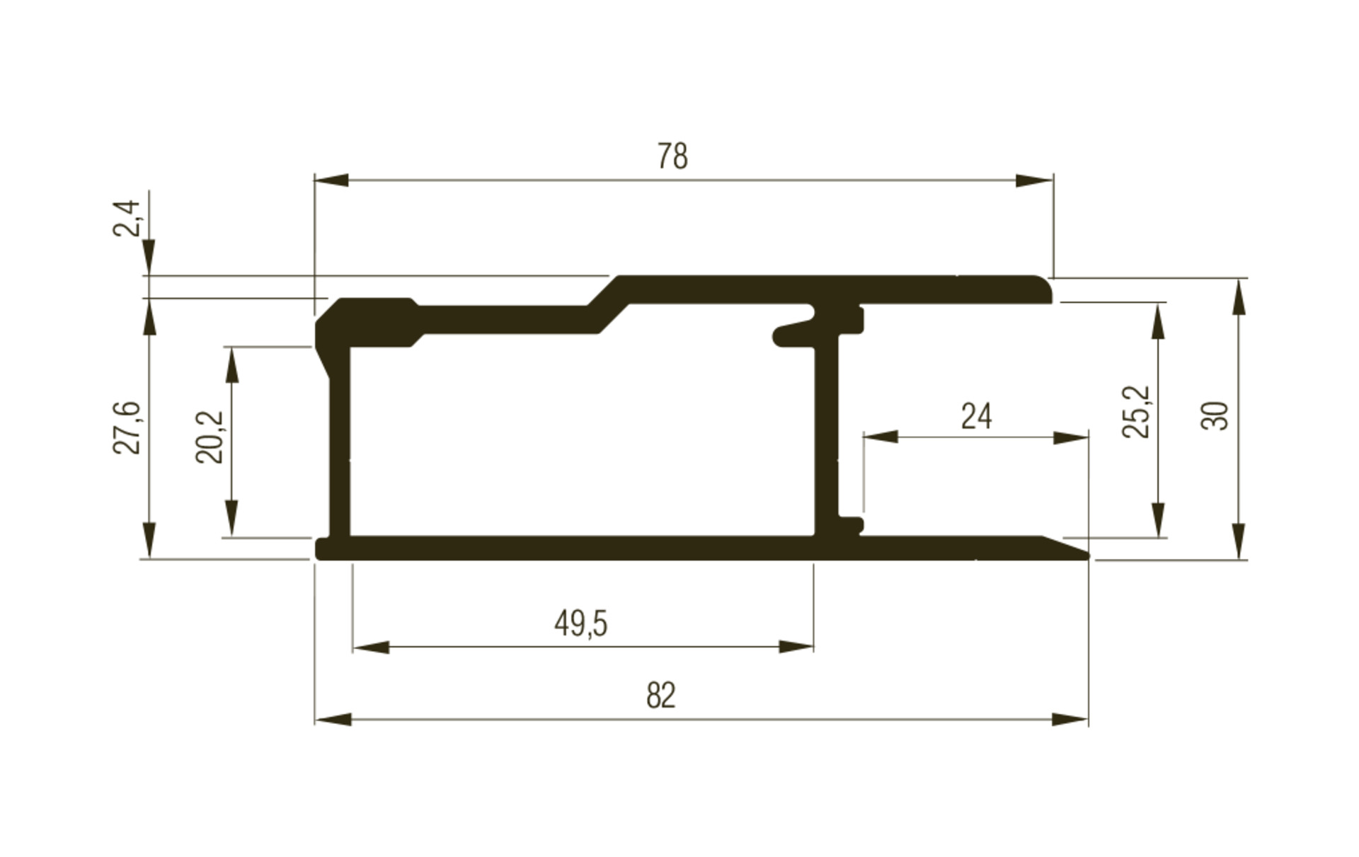 Langweg-Einbau-Riegelverschluss 710